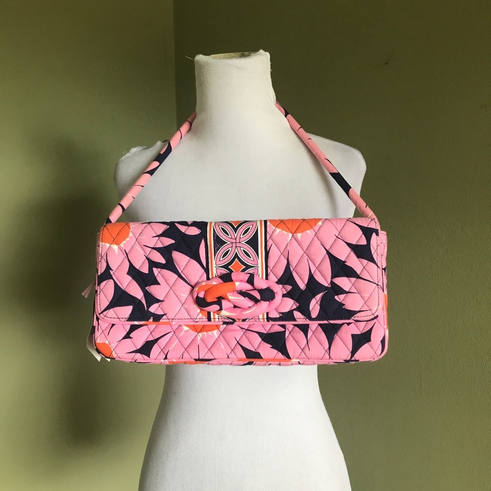 Vera Bradley Knot Just a Clutch Loves Me Shoulder Bag For Breast Cancer